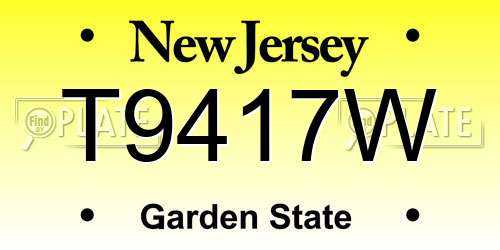 T9417W New Jersey License Plate