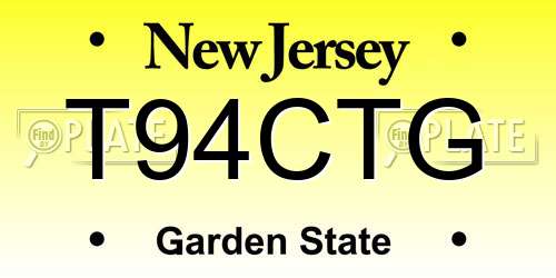 T94CTG New Jersey License Plate