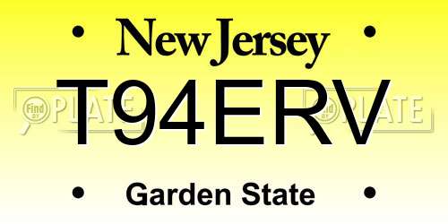 T94ERV New Jersey License Plate