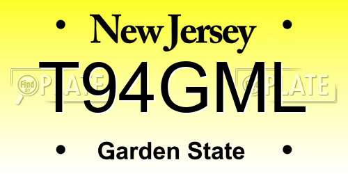T94GML New Jersey License Plate
