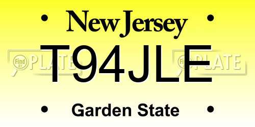 T94JLE New Jersey License Plate