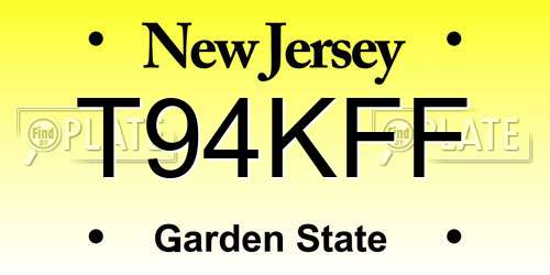T94KFF New Jersey License Plate