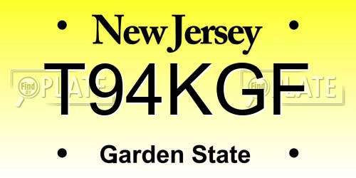 T94KGF New Jersey License Plate
