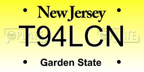 T94LCN New Jersey License Plate