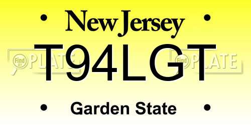T94LGT New Jersey License Plate