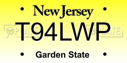T94LWP New Jersey License Plate