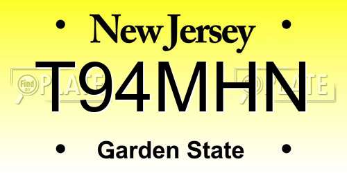 T94MHN New Jersey License Plate