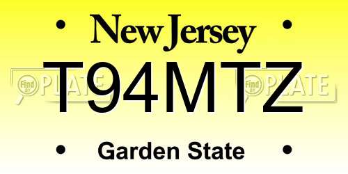 T94MTZ New Jersey License Plate