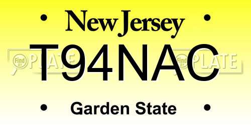 T94NAC New Jersey License Plate