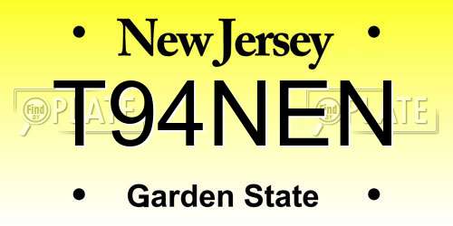 T94NEN New Jersey License Plate