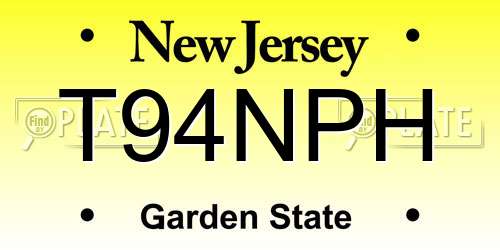 T94NPH New Jersey License Plate