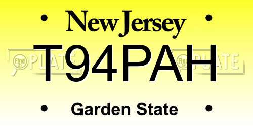 T94PAH New Jersey License Plate