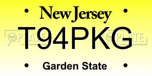 T94PKG New Jersey License Plate