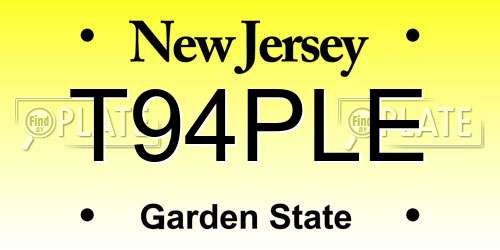 T94PLE New Jersey License Plate