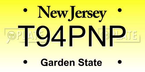 T94PNP New Jersey License Plate