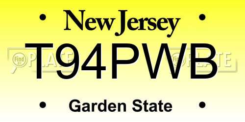 T94PWB New Jersey License Plate