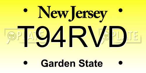 T94RVD New Jersey License Plate