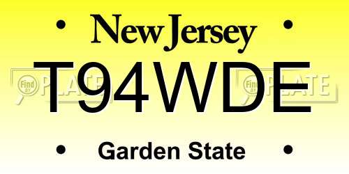 T94WDE New Jersey License Plate