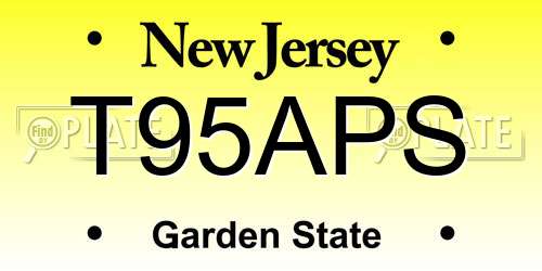 T95APS New Jersey License Plate