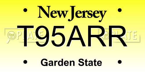 T95ARR New Jersey License Plate
