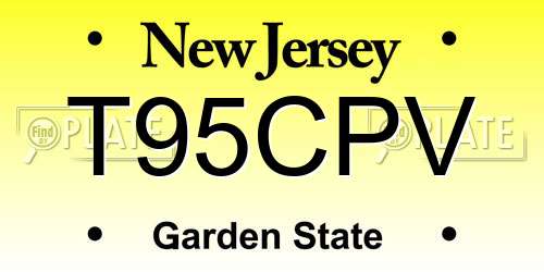 T95CPV New Jersey License Plate