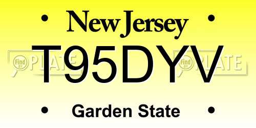 T95DYV New Jersey License Plate