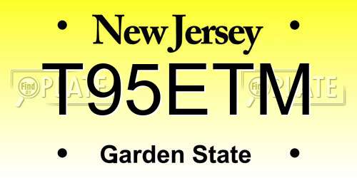 T95ETM New Jersey License Plate
