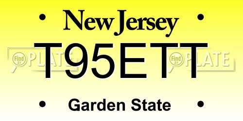 T95ETT New Jersey License Plate