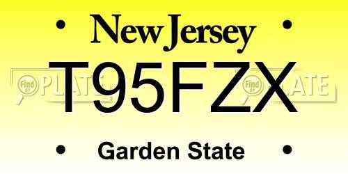 T95FZX New Jersey License Plate