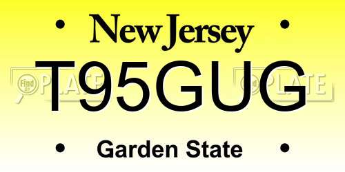 T95GUG New Jersey License Plate