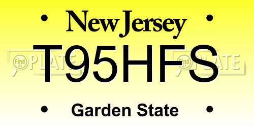 T95HFS New Jersey License Plate