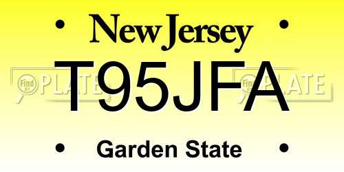 T95JFA New Jersey License Plate