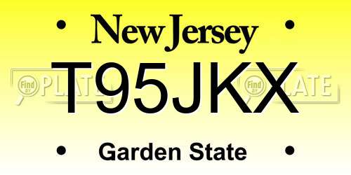 T95JKX New Jersey License Plate
