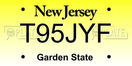 T95JYF New Jersey License Plate