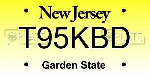 T95KBD New Jersey License Plate
