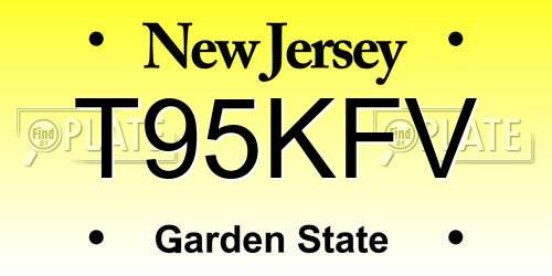 T95KFV New Jersey License Plate