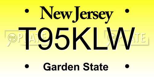 T95KLW New Jersey License Plate
