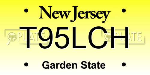 T95LCH New Jersey License Plate