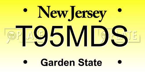 T95MDS New Jersey License Plate