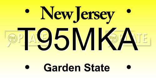 T95MKA New Jersey License Plate