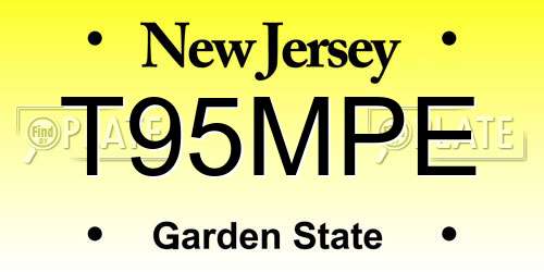 T95MPE New Jersey License Plate