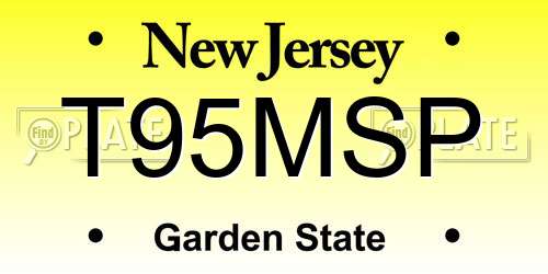 T95MSP New Jersey License Plate
