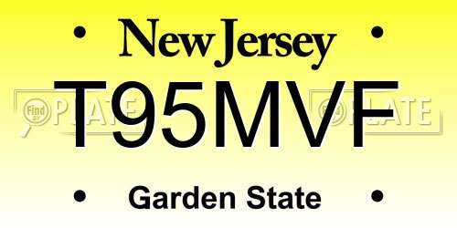 T95MVF New Jersey License Plate
