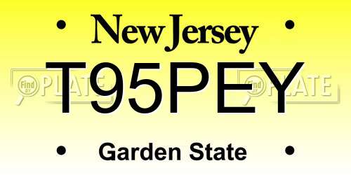 T95PEY New Jersey License Plate