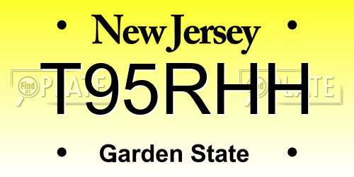 T95RHH New Jersey License Plate