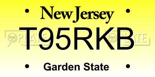 T95RKB New Jersey License Plate