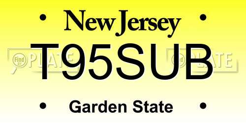 T95SUB New Jersey License Plate