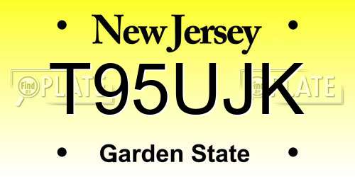 T95UJK New Jersey License Plate