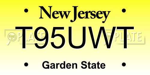 T95UWT New Jersey License Plate