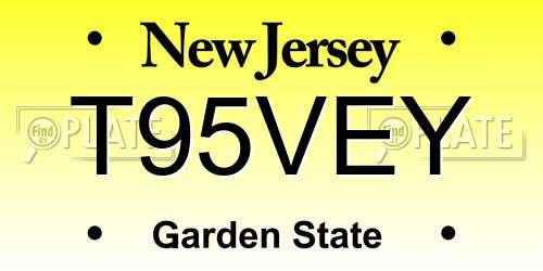 T95VEY New Jersey License Plate